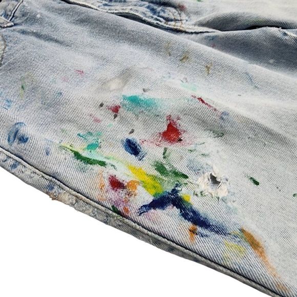 Vintage BonJour Jeans Women 14 High Waist Rise Light Trashed Paint Distressed - Picture 6 of 16